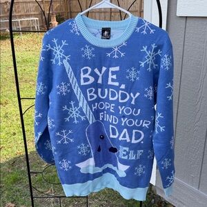 ELF Blue Snowflake Men's Crewneck Sweater
